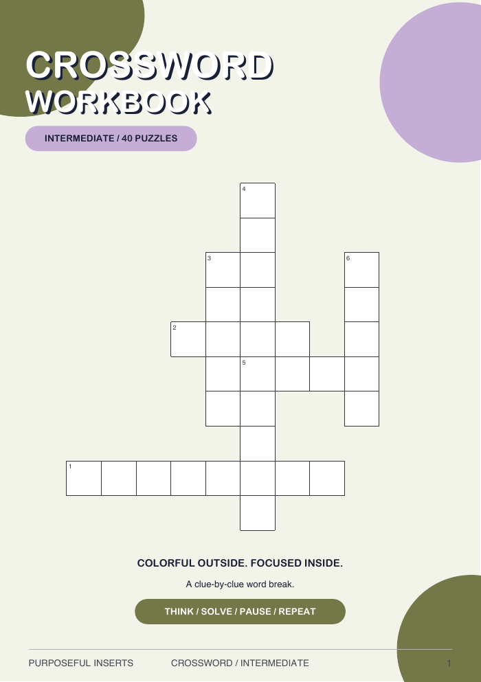 Crossword intermediate Purposeful Insert cover